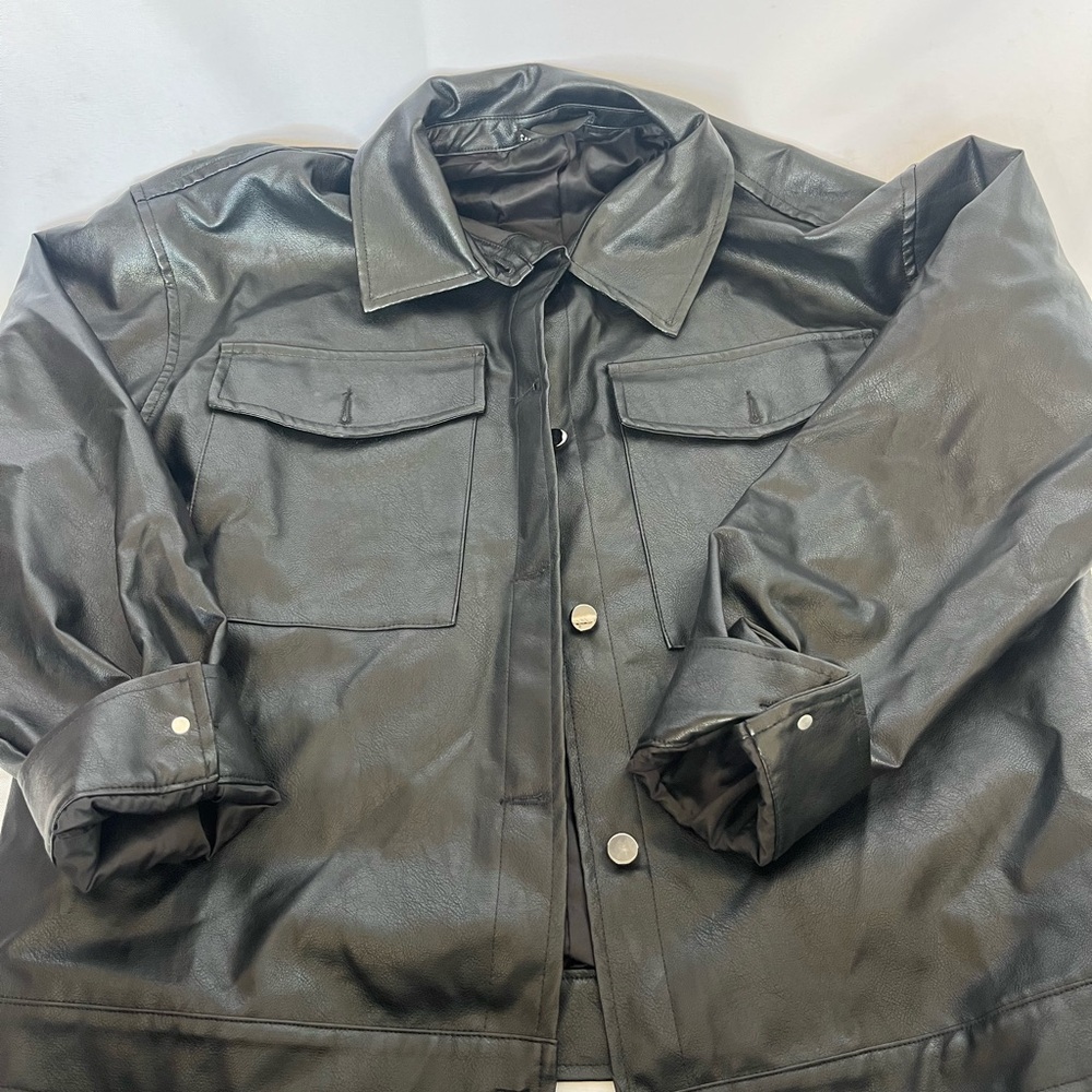 Black faux leather jacket